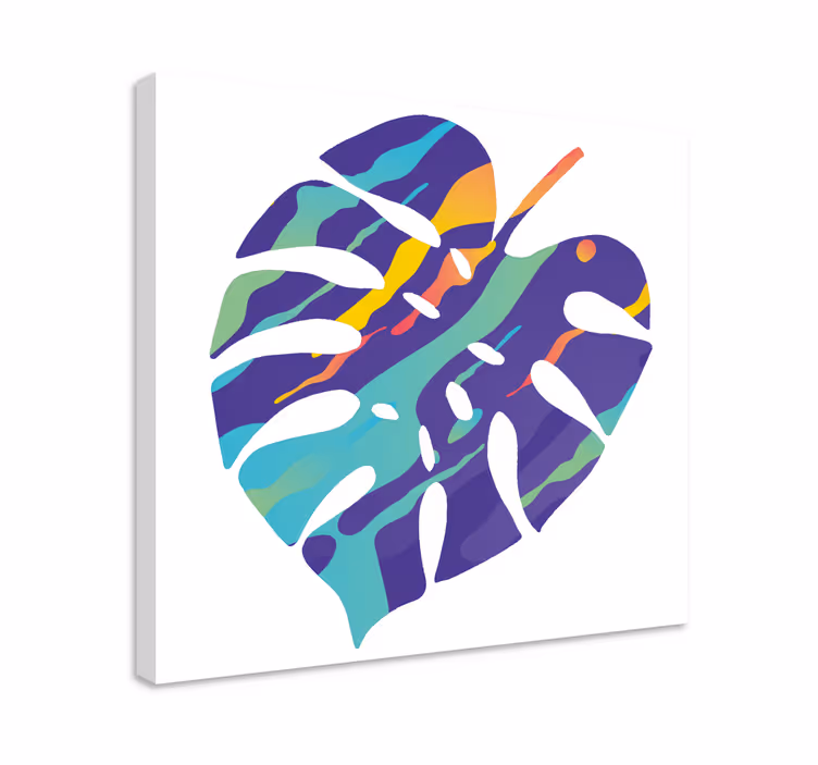 Dipinto con fiori e piante arte delle foglie tropicali - TenStickers