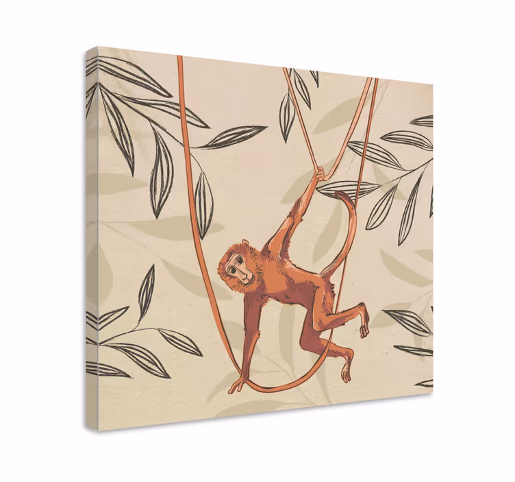 Cornice quadro con animali e insetti scimmia dondolante - TenStickers