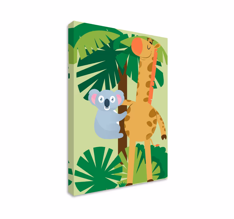 Cornice quadro con animali e insetti koala e giraffa - TenStickers