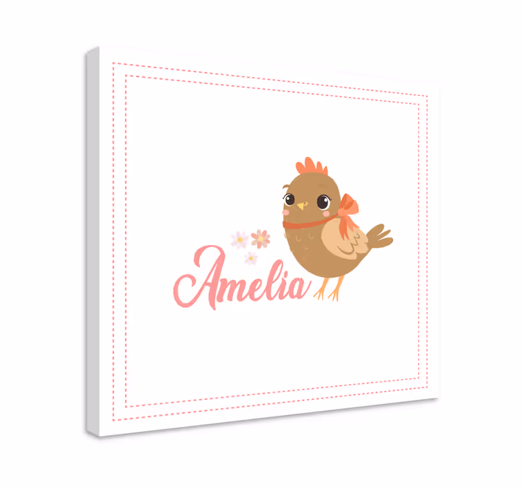 Cornice quadro con animali e insetti uccellino carino - TenStickers