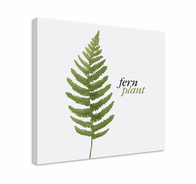 Dipinto con fiori e piante design con felci - TenStickers