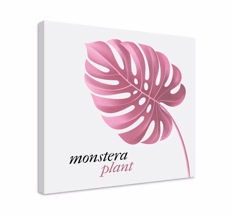 Dipinto con fiori e piante monstera - TenStickers