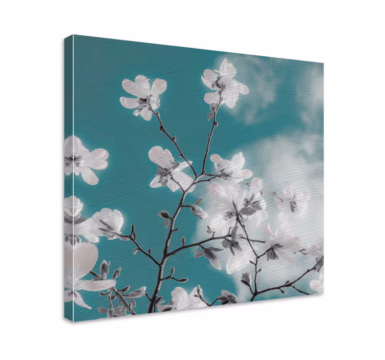 Dipinto con fiori e piante ramo floreale delicato - TenStickers