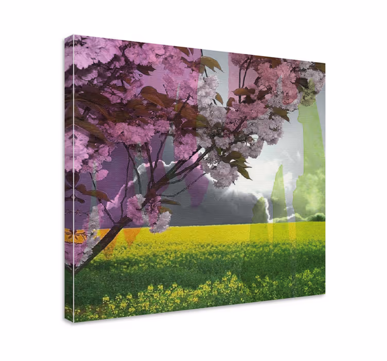 Dipinto con fiori e piante scena floreale in fiore - TenStickers
