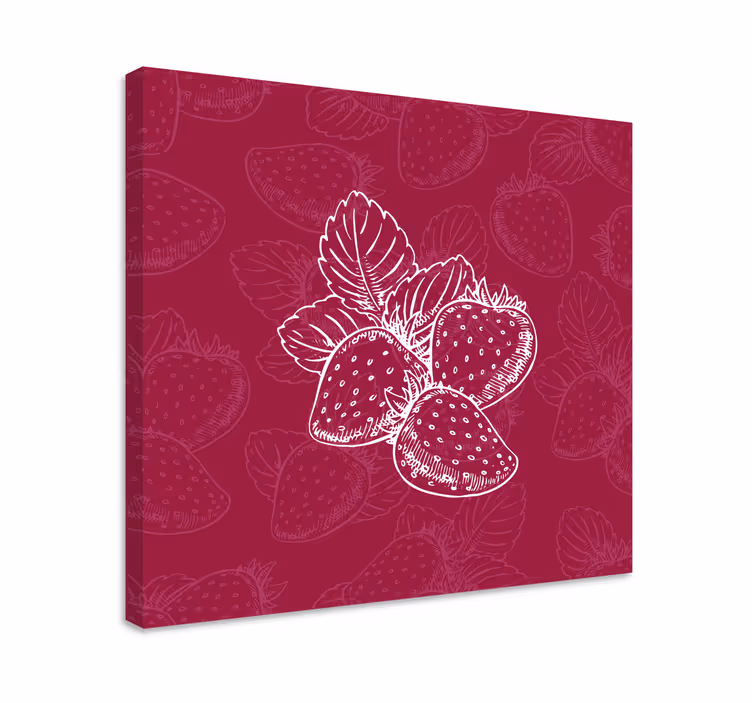 Dipinto con frutta e natura morta grappolo di fragole - TenStickers