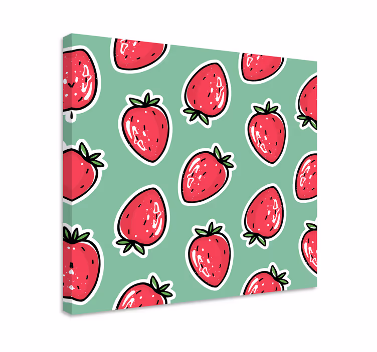 Dipinto con frutta e natura morta ripetizione di fragole - TenStickers