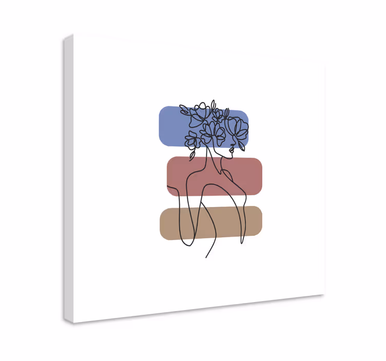Dipinto con fiori e piante figura floreale minimalista - TenStickers