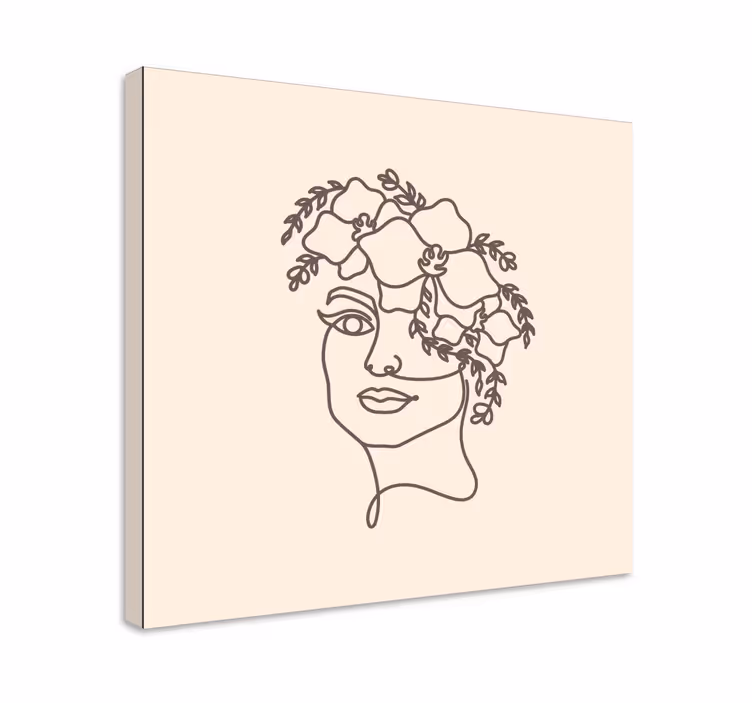 Quadri con persona e personaggi linea artistica floreale - TenStickers