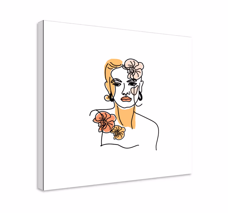 Arte dipinto ritratto in line art - TenStickers