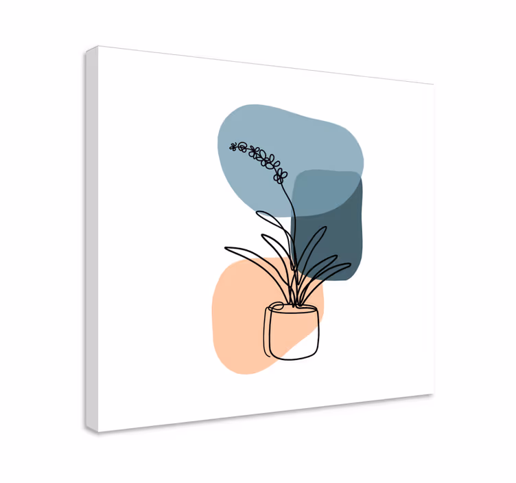 Dipinto con fiori e piante forme di piante stilizzate - TenStickers