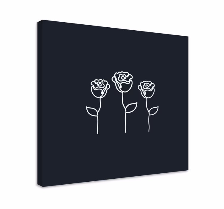 Dipinto con fiori e piante rose stilizzate - TenStickers