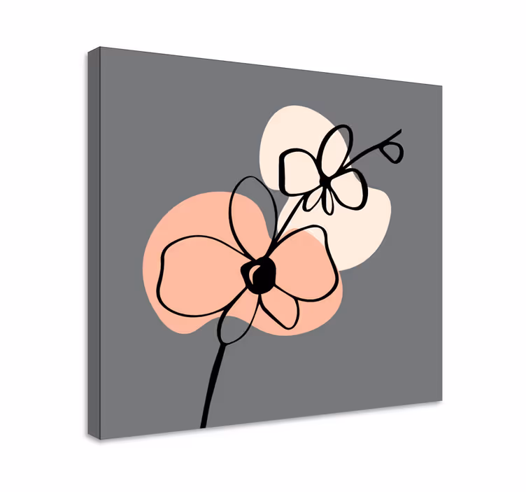 Dipinto con fiori e piante forme floreali astratte - TenStickers