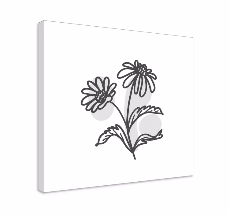 Dipinto con fiori e piante fiori in line art - TenStickers