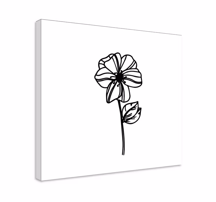 Dipinto con fiori e piante contorno elegante di fiori - TenStickers