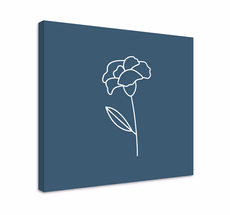Dipinto con fiori e piante silhouette floreale minimalista - TenStickers