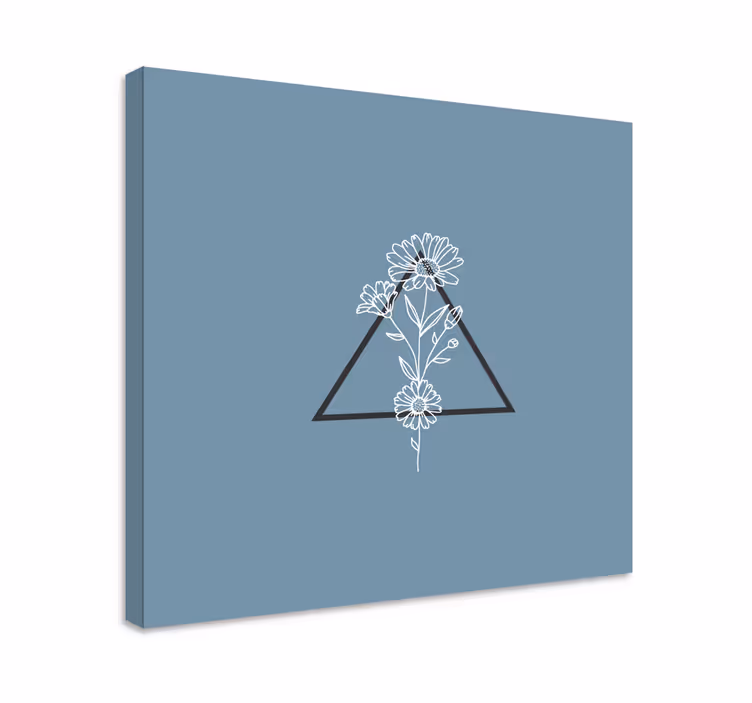 Dipinto con fiori e piante design triangolo floreale - TenStickers