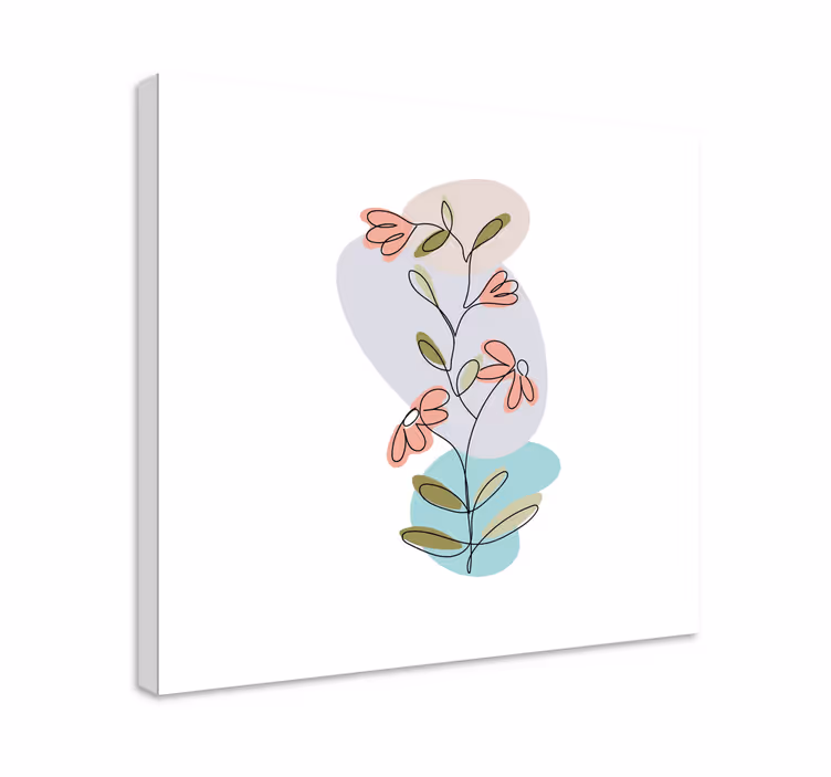 Dipinto con fiori e piante composizione botanica - TenStickers
