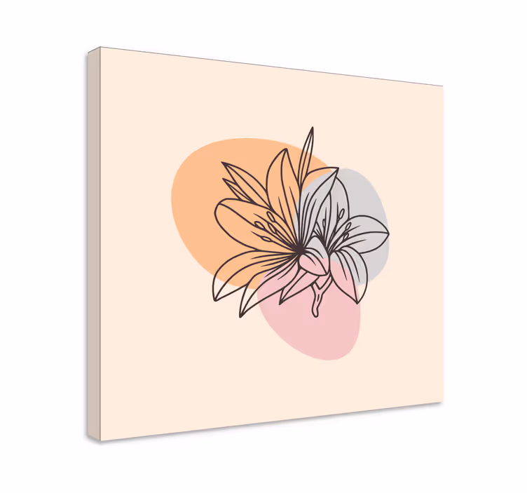 Dipinto con fiori e piante composizione floreale stilizzata - TenStickers