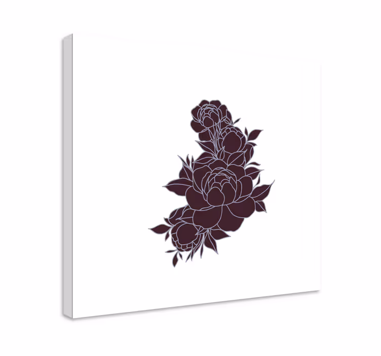 Dipinto con fiori e piante composizione floreale ricca - TenStickers