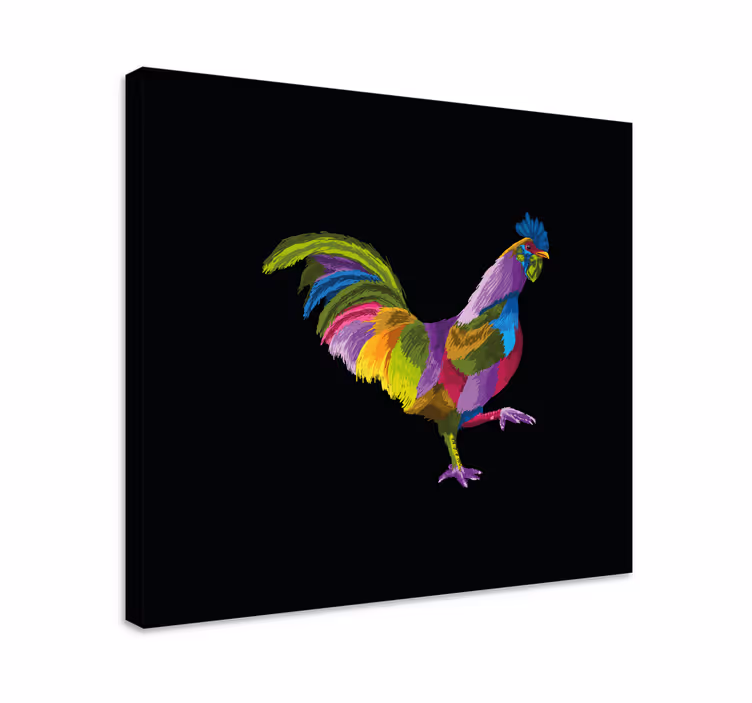 Dipinto con uccelli disegno di gallo colorato - TenStickers