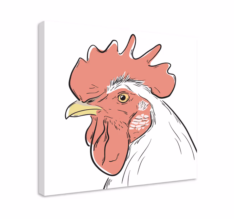 Dipinto con uccelli ritratto di gallo dettagliato - TenStickers
