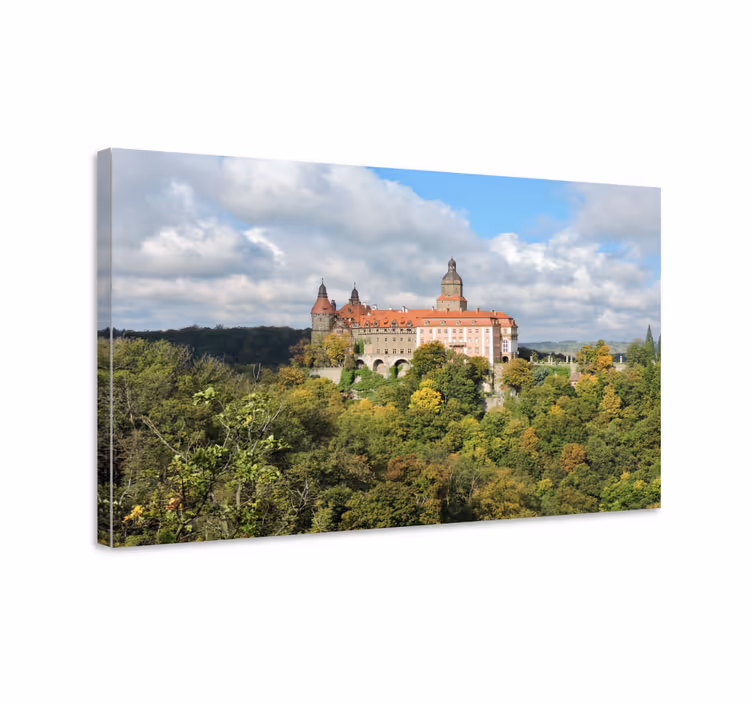 Dipinto città e paesi paesaggio castello storico - TenStickers