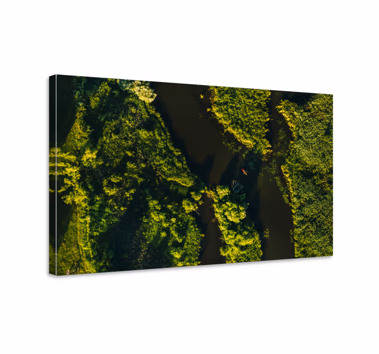 Dipinto di paesaggio scenari di fiume tranquillo - TenStickers