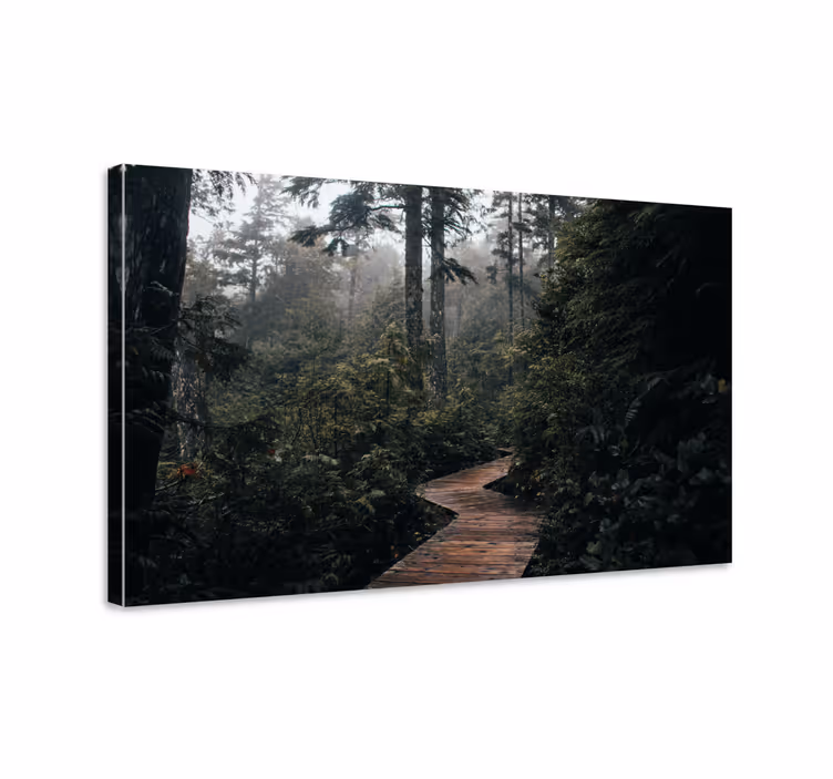 Dipinto di paesaggio viaggio su sentiero di legno - TenStickers