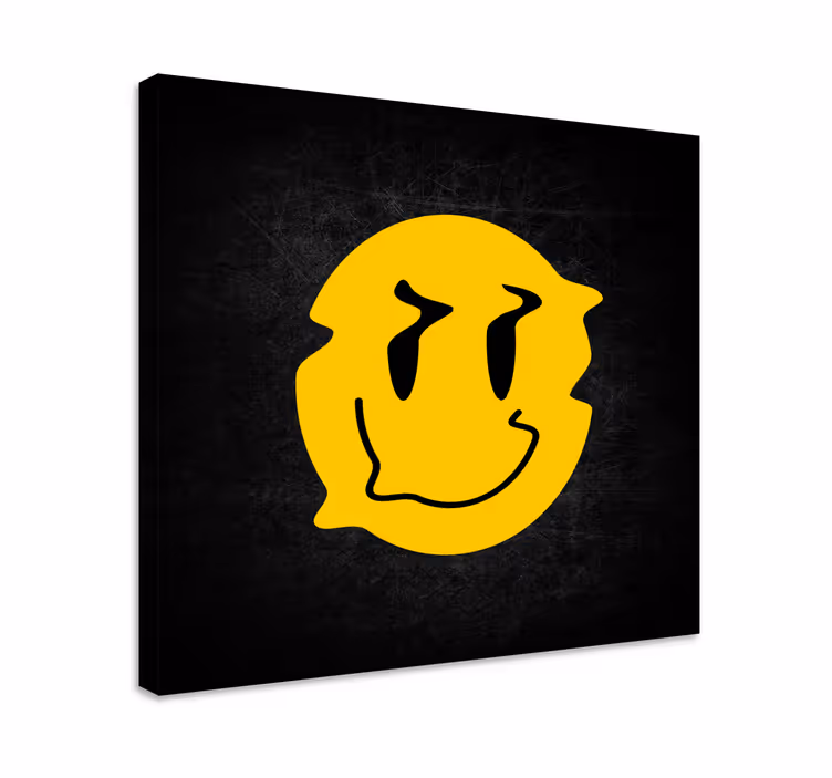 Dipinto con testo faccia gioiosa e sorridente - TenStickers