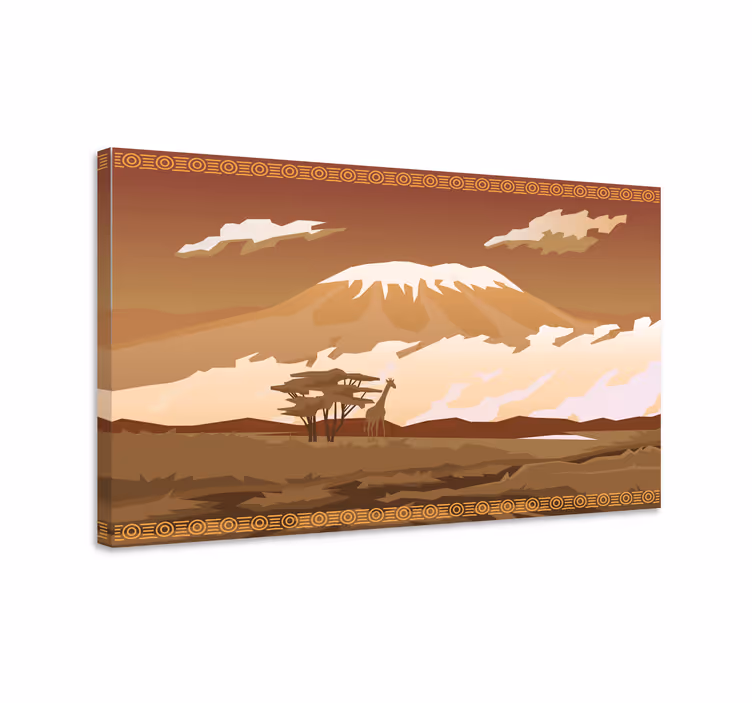 Quadro di paesaggio Paesaggio marrone kilimangiaro - TenStickers