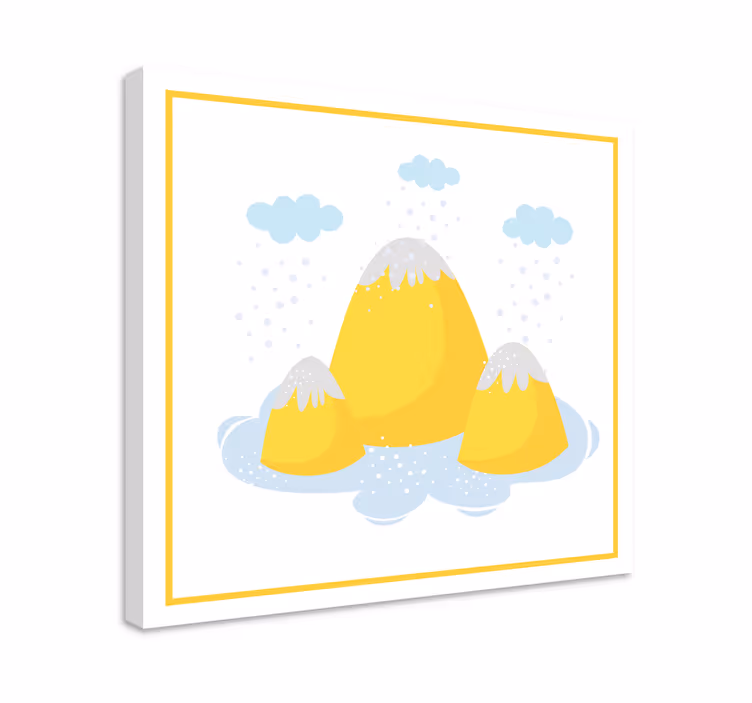 Dipinto di paesaggio vette montuose gialle - TenStickers