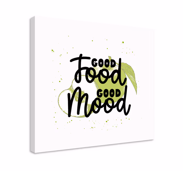 Dipinto con frase buon cibo buon umore - TenStickers