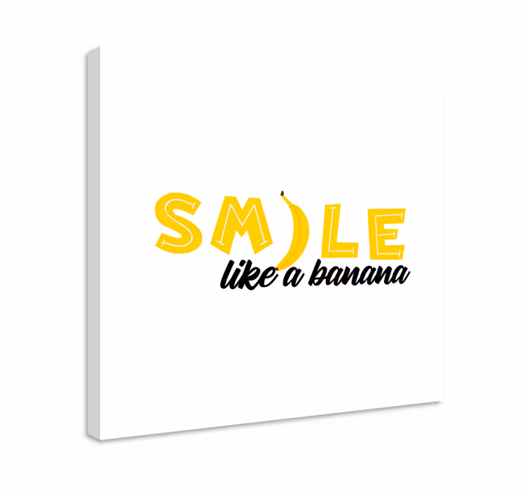 Dipinto con frase sorridi come una banana - TenStickers