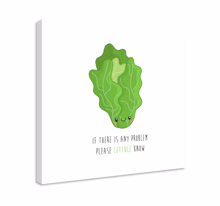 Dipinto con frutta e natura morta personaggio lattuga felice - TenStickers