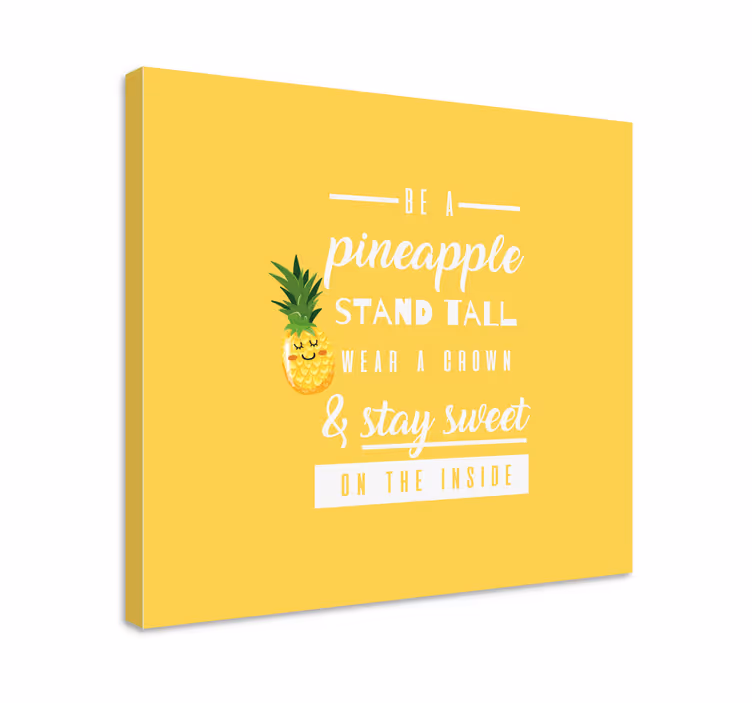 Quadro con testo Citazione divertente con ananas - TenStickers