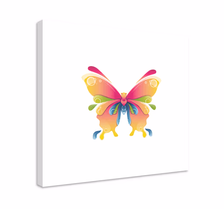 Dipinto con farfalle sfondo bianco - TenStickers