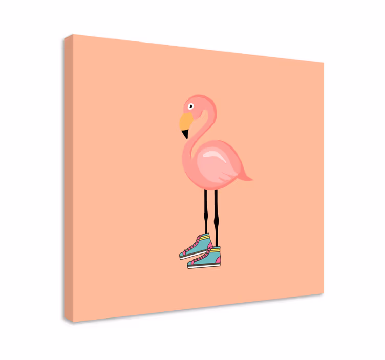 Dipinto con uccelli pattinatore di fenicottero elegante - TenStickers