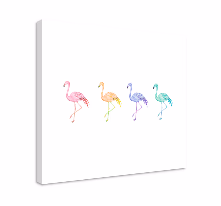 Dipinto con uccelli collezione di fenicotteri diversi - TenStickers