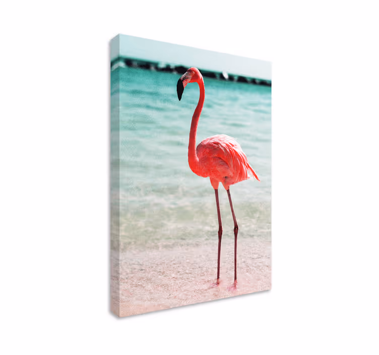 Dipinto con uccelli posizione elegante del flamingo - TenStickers