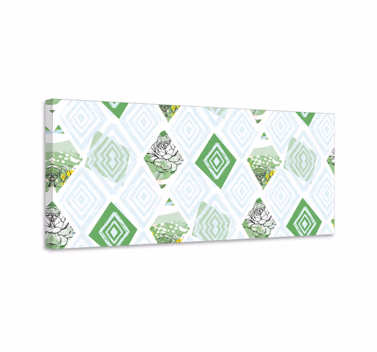 Dipinto con fiori e piante motivo succulento geometrico - TenStickers