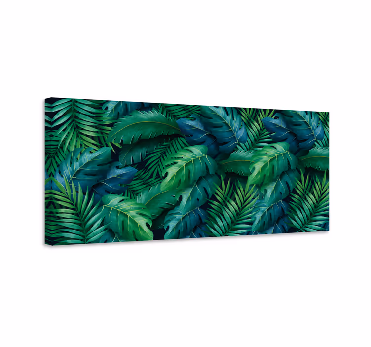 Dipinto con fiori e piante vegetazione tropicale - TenStickers
