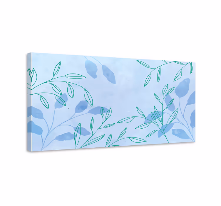 Dipinto con fiori e piante motivi di foglie delicate - TenStickers