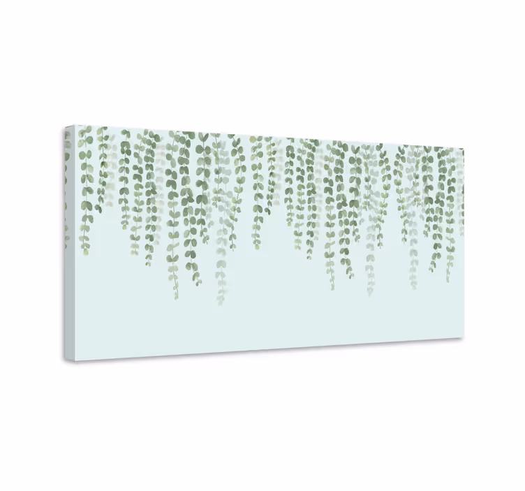 Dipinto con fiori e piante viti verdi appese - TenStickers