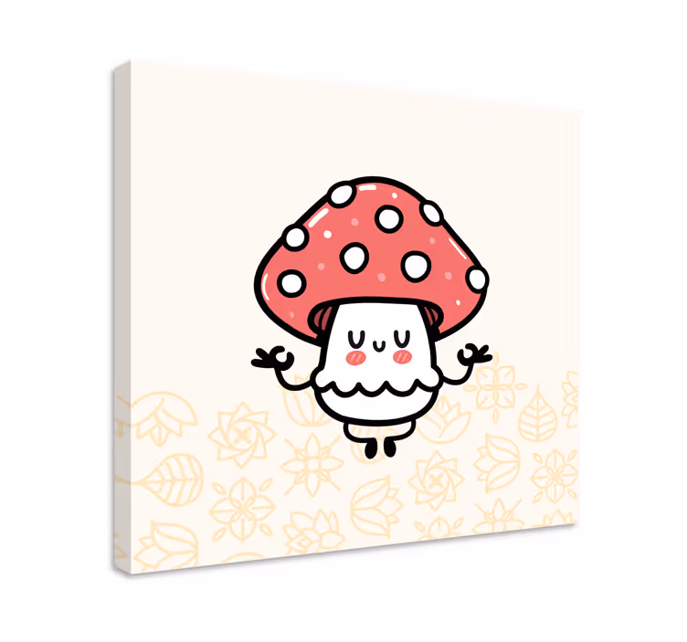 Dipinto con dinosauri personaggio fungo carino - TenStickers