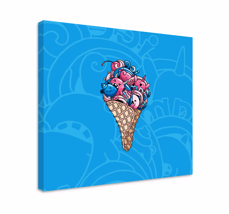 Dipinto musicale gelato carino - TenStickers