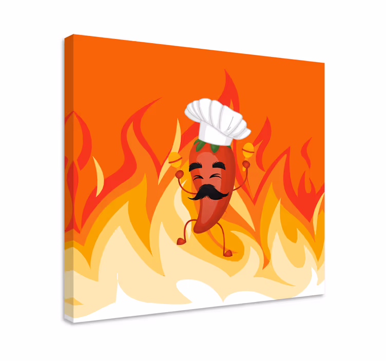 Dipinto con testo chef di chili danzante - TenStickers
