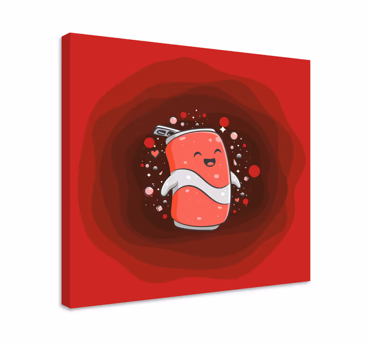 Dipinto con testo personaggio felice della soda - TenStickers