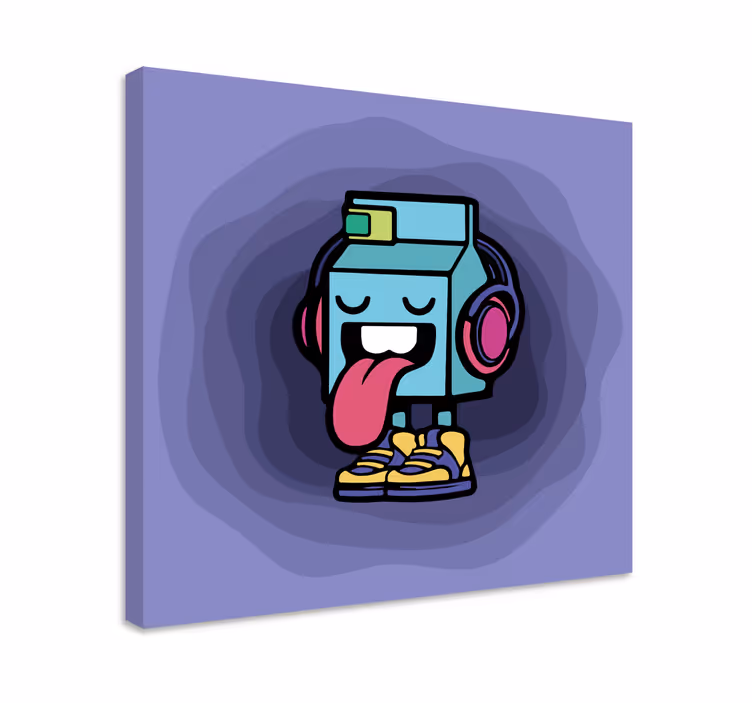 Quadri con persona e personaggi cartone animato latte fresco - TenStickers