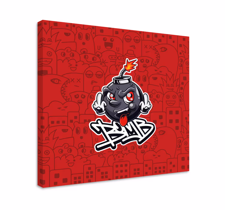 Dipinto con testo emoji della bomba cartoon - TenStickers