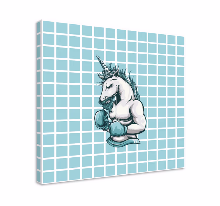 Dipinto di supereroi unicorno muscoloso campione - TenStickers